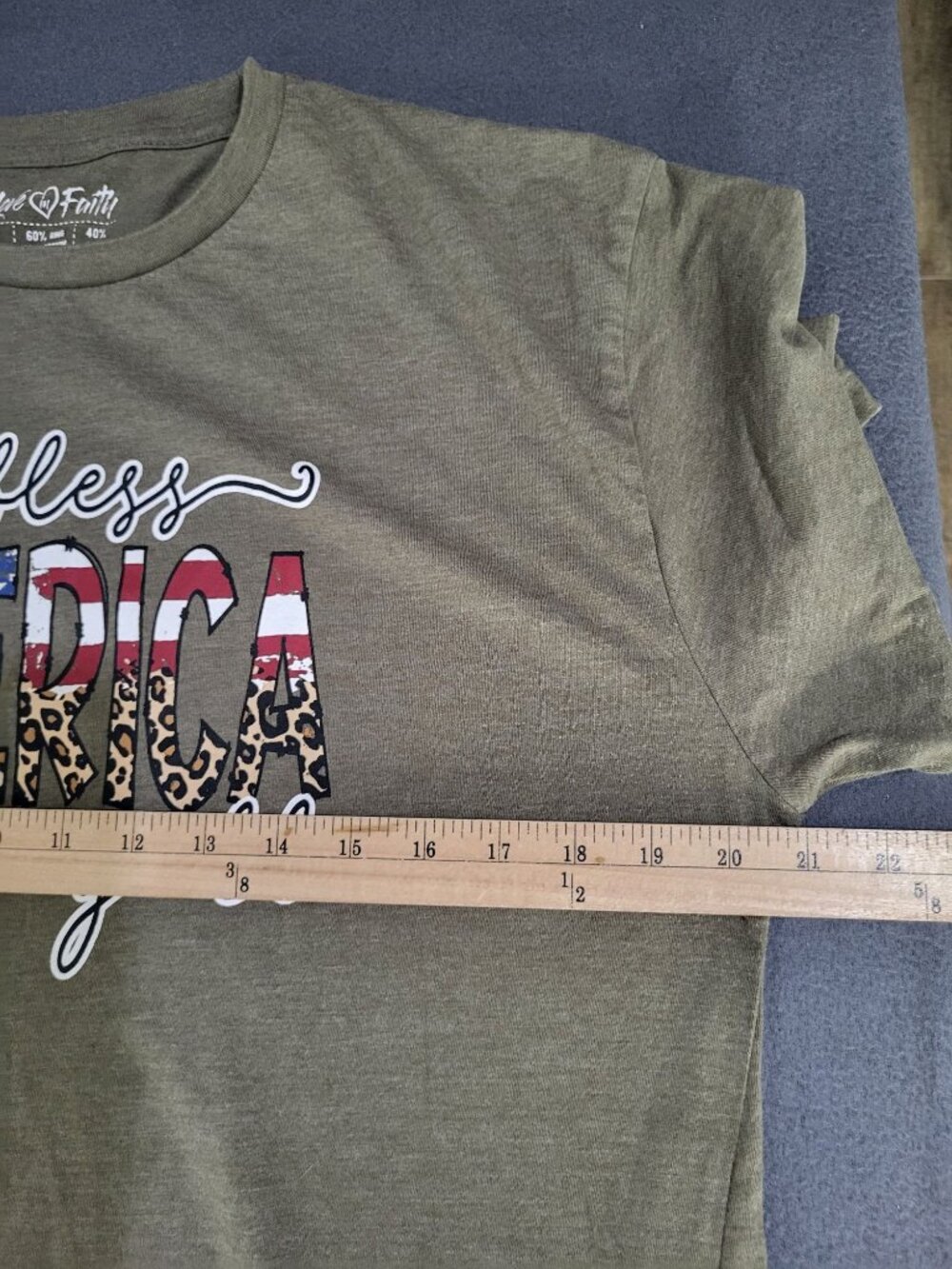 Love in Faith Womens LG patriotic God Bless America Y'all T Shirt - Picture 5 of 6